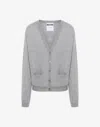 Moschino Wool Cardigan Golden M In Gray