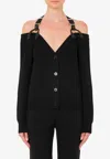 Shop Moschino Wool Cardigan With Suspender Straps