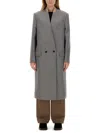 Moschino Double-breasted Coat In Grey