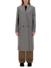 Moschino Double-breasted Coat In Grey