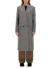 Moschino Double-breasted Coat In Grey