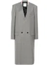 Moschino Double-breasted Coat In Grey