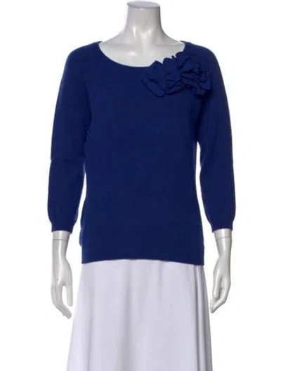 Pre-owned Moschino Wool Crew Neck Top In Blue