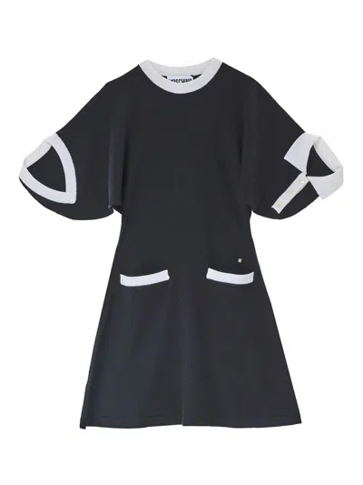 Moschino Wool Dress With Contrast Pockets In Multi