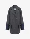 Moschino Double-breasted Coat In Dark Grey