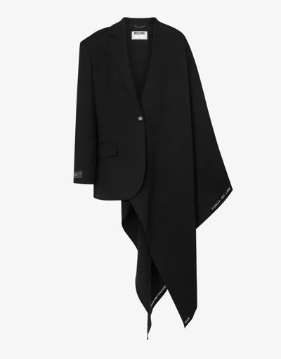 Moschino Wool Flannel Jacket In Black