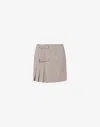 Moschino Wool Flannel Mini Skirt With Straps In Multi