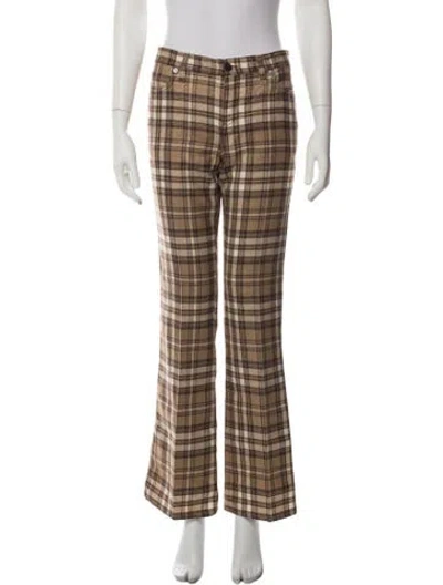 Pre-owned Moschino Wool Flared Pants In Brown/gold/neutrals
