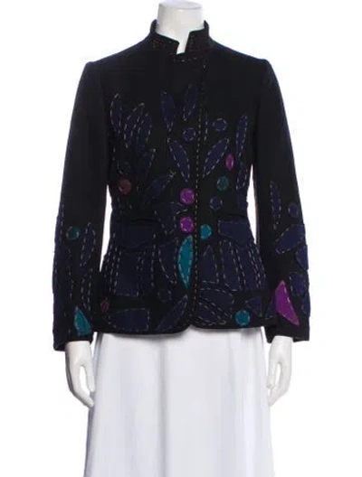 Pre-owned Moschino Wool Floral Print Evening Jacket In Multi