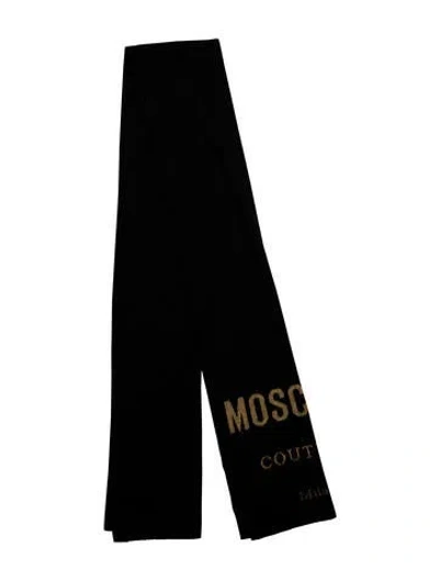 Pre-owned Moschino Wool Graphic Print Scarf In Multi