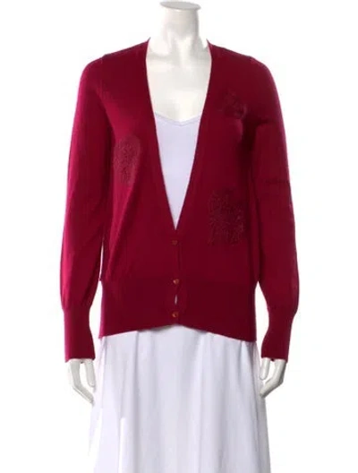 Pre-owned Moschino Wool Graphic Print Sweater In Red