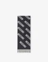 Moschino Wool Jacquard Scarf In Black