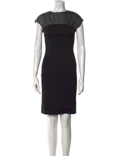 Pre-owned Moschino Wool Knee-length Dress In Black