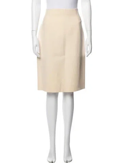 Pre-owned Moschino Wool Knee-length Skirt In Neutral