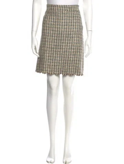 Pre-owned Moschino Wool Knee-length Skirt In Yellow