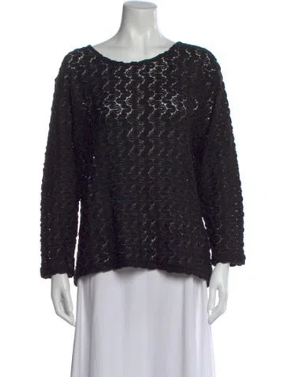Pre-owned Moschino Wool Lace Pattern Sweater In Black