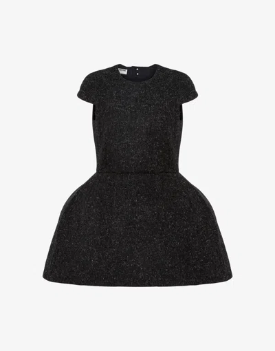 Moschino Wool Mélange Cloth Dress In Black
