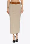 Moschino Couture Woman Midi Skirt Beige Size 8 Virgin Wool In Neutral