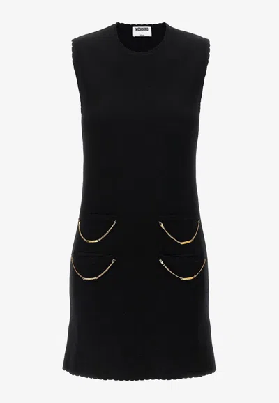 MOSCHINO WOOL MINI CHAIN DRESS