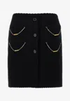 Moschino Skirt With Chain Embellishments And Scalloped Edges In Black