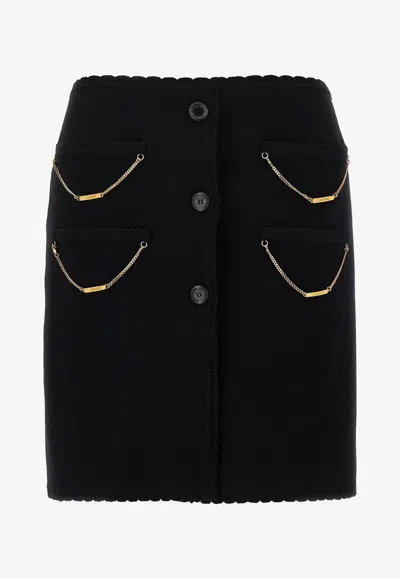 MOSCHINO WOOL MINI CHAIN SKIRT