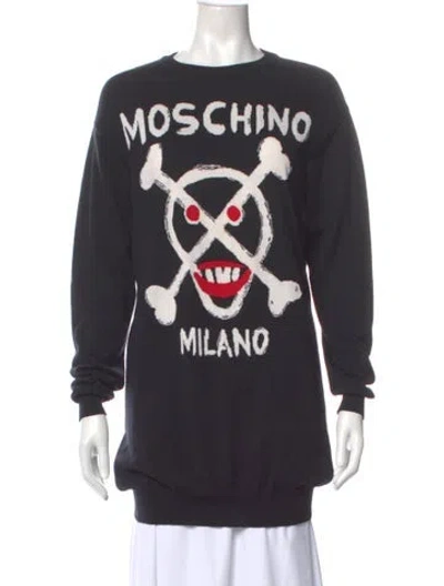 Pre-owned Moschino Wool Mini Dress In Gray