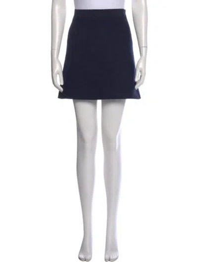 Pre-owned Moschino Wool Mini Skirt In Blue