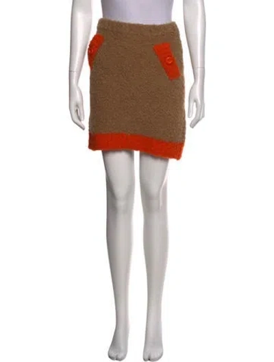 Pre-owned Moschino Wool Mini Skirt In Brown