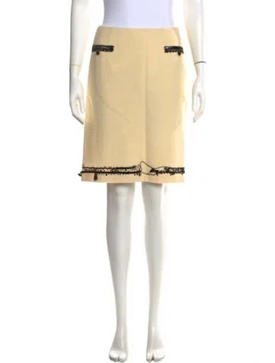 Pre-owned Moschino Wool Mini Skirt In Yellow