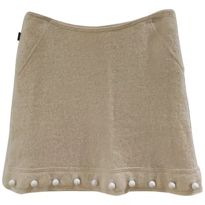 Pre-owned Moschino Wool Offwhite Skirt In Brown