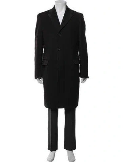 Pre-owned Moschino Wool Overcoat In Black