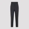 Moschino Contrasted-stitch Wool Pants In Gray