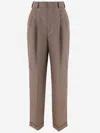 Moschino Geometric-print Virgin-wool Trousers In Beige
