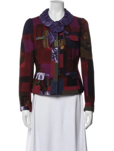 Pre-owned Moschino Wool Patterned Jacket In Red
