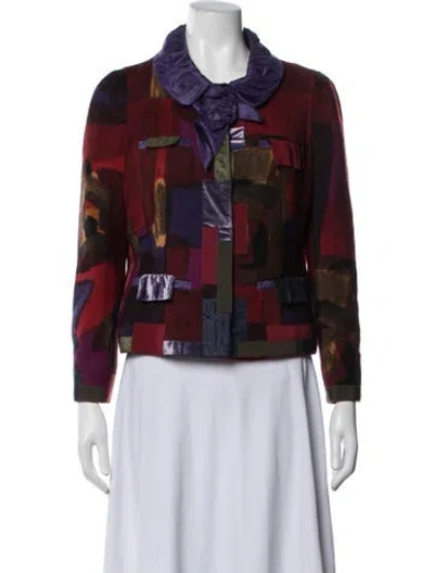 Pre-owned Moschino Wool Patterned Jacket In Red