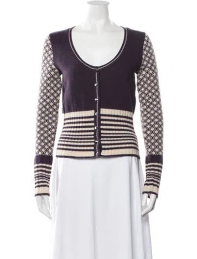 Pre-owned Moschino Wool Patterned Sweater In Purple