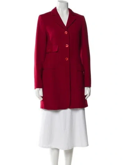 Pre-owned Moschino Wool Peacoat In Red