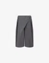 Moschino Wool Pinstripe Bermuda Shorts Office Inspiration In Gray