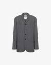 Moschino Pinstriped Wool Single-breasted Blazer In Dark Grey