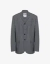 Moschino Wool Pinstripe Jacket In Gray