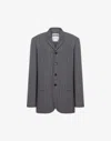 Moschino Pinstriped Wool Single-breasted Blazer In Gray