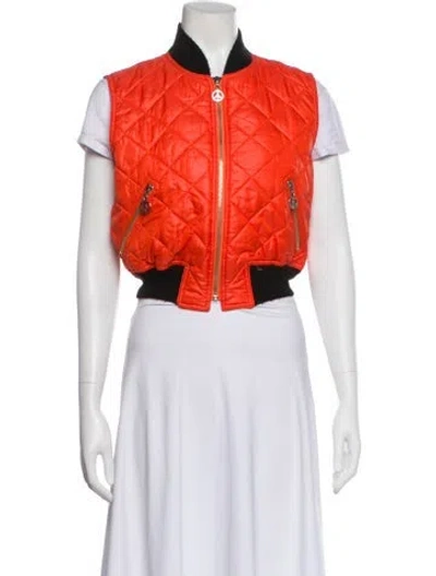 Pre-owned Moschino Wool Plaid Print Vest In Orange