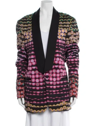 Pre-owned Moschino Wool Polka Dot Print Blazer W/ Tags In Black