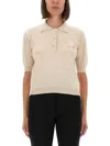 Moschino Knitwear Polo Collar Short Sleeves Ribbed Hem In Multi