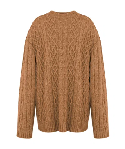 Moschino Wool Pullover In Caramel