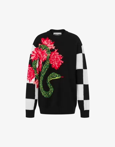 Moschino Wool Pullover Lunar New Year In Black