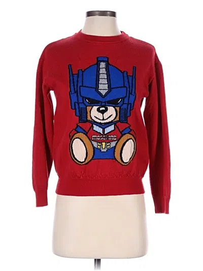Pre-owned Moschino Wool Pullover Sweater In Red