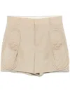 Moschino Wool Canvas Shorts Slippers In ニュートラル