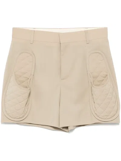 MOSCHINO WOOL QUILTED-POCKET SHORTS