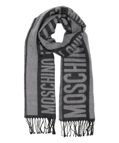 Moschino Wool Scarf In Grey